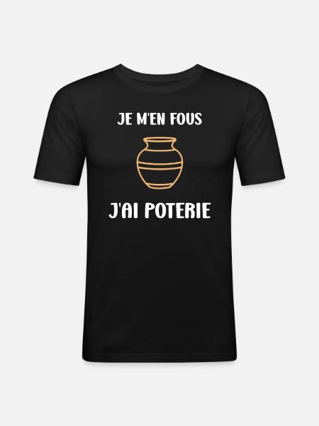 Poterie - T-shirt près du corps Homme - noir