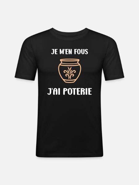 Poterie - T-shirt près du corps Homme - noir