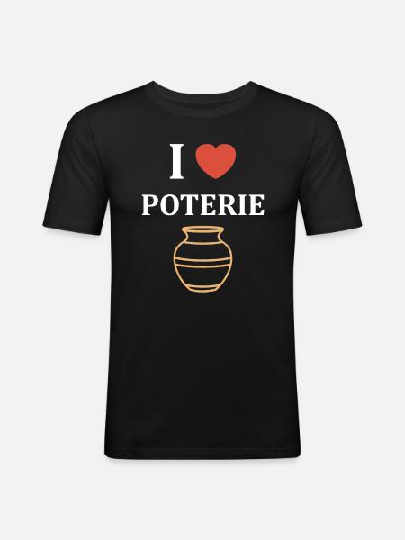 Poterie - T-shirt près du corps Homme - noir