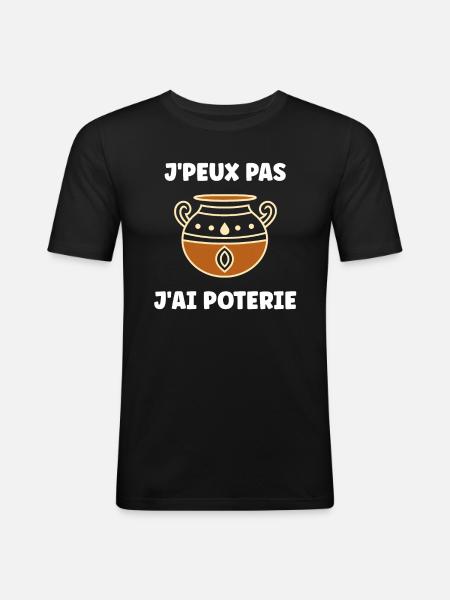 Poterie - T-shirt près du corps Homme - noir