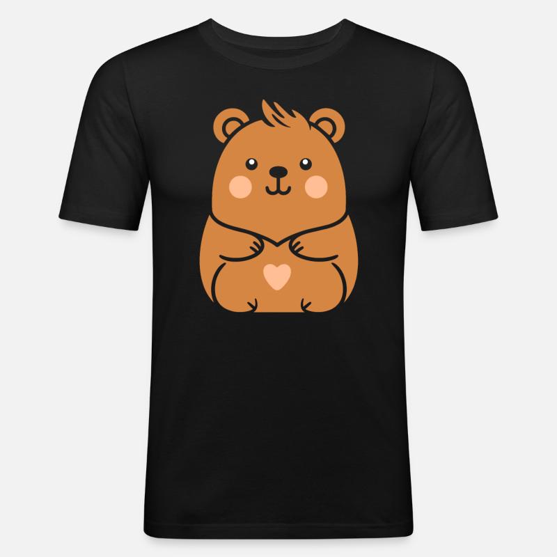 Capybara - Männer Slim Fit T-Shirt - Schwarz