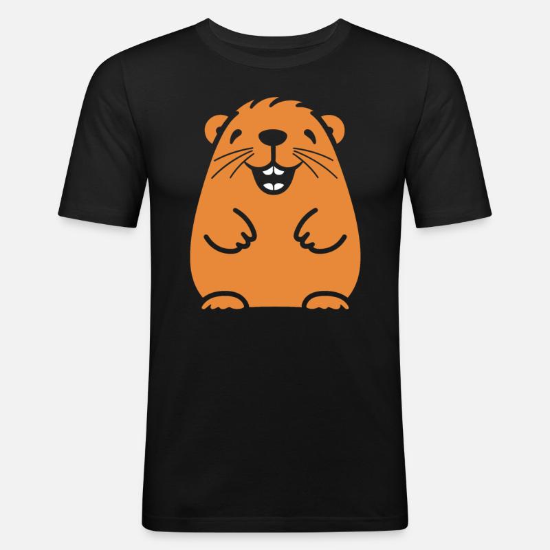 Capybara - Männer Slim Fit T-Shirt - Schwarz