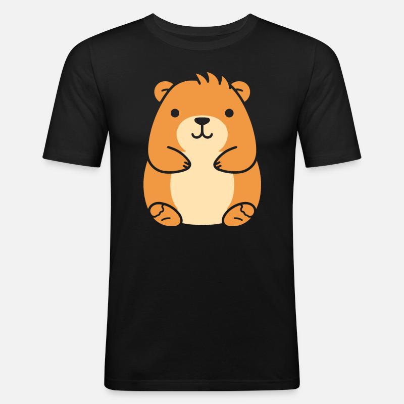 Capybara - Männer Slim Fit T-Shirt - Schwarz
