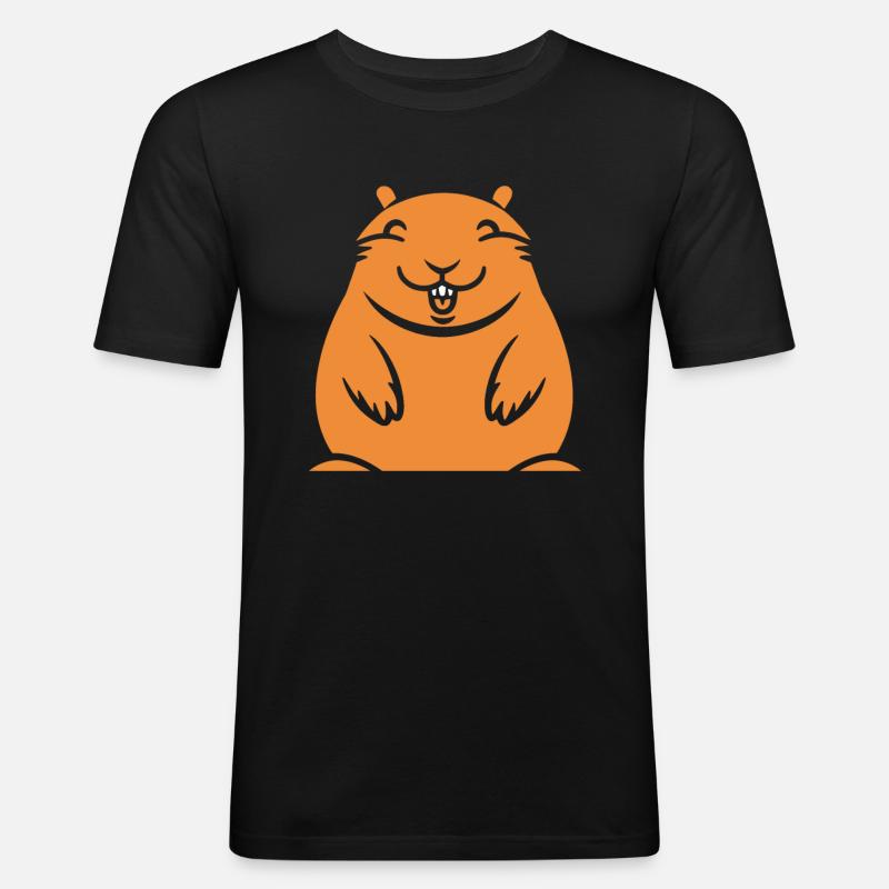 Capybara - Männer Slim Fit T-Shirt - Schwarz