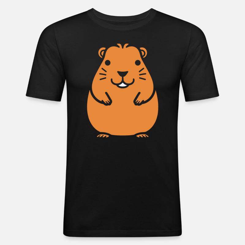 Capybara - Männer Slim Fit T-Shirt - Schwarz
