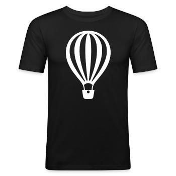Montgolfière - T-shirt près du corps Homme - noir - Devant - Nik (191cm)
