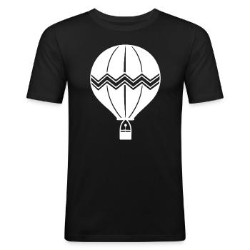 Montgolfière - T-shirt près du corps Homme - noir - Devant - Nik (191cm)