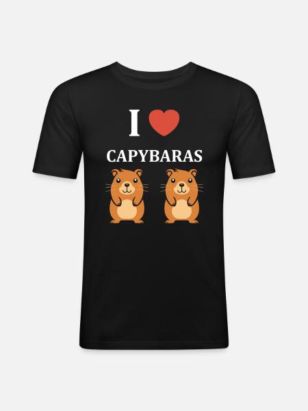 Humour Capybara - T-shirt près du corps Homme - noir