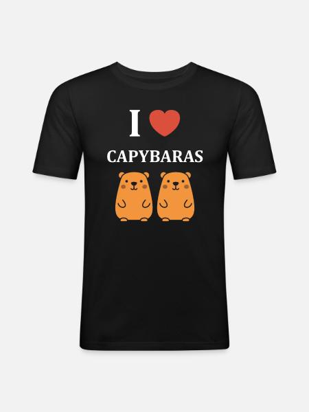 Humour Capybara - T-shirt près du corps Homme - noir