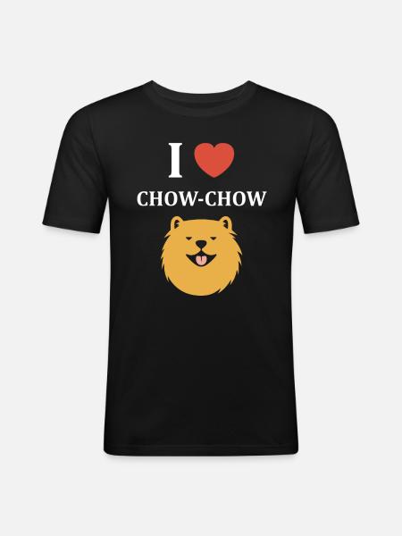 Chien chow chow - T-shirt près du corps Homme - noir