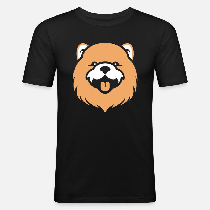 Chow Chow Hund - Männer Slim Fit T-Shirt - Schwarz