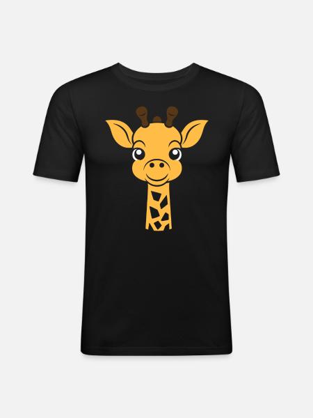 Giraffe's Head - Men's Slim Fit T-Shirt - black