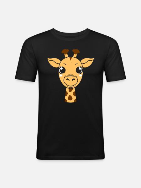 Giraffe's Head - Men's Slim Fit T-Shirt - black