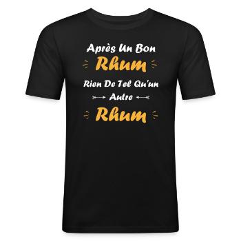 Rhum - T-shirt près du corps Homme - noir - Devant - Nik (191cm)