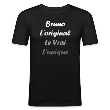 Super Bruno - T-shirt près du corps Homme - noir - Devant - Nik (191cm)