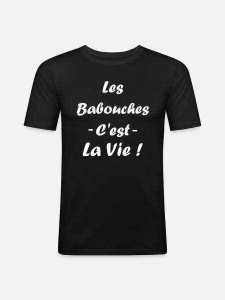 Slippers Humor - Men's Slim Fit T-Shirt - black