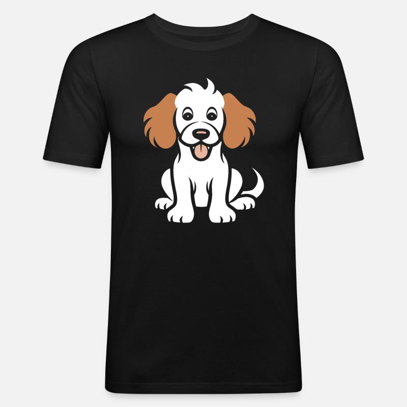 Cocker Spaniel Hund - Männer Slim Fit T-Shirt - Schwarz