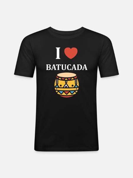 Batucada Drum Humor - Men's Slim Fit T-Shirt - black