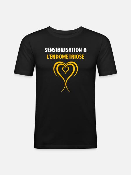 sensibilisation endométriose - T-shirt près du corps Homme - noir
