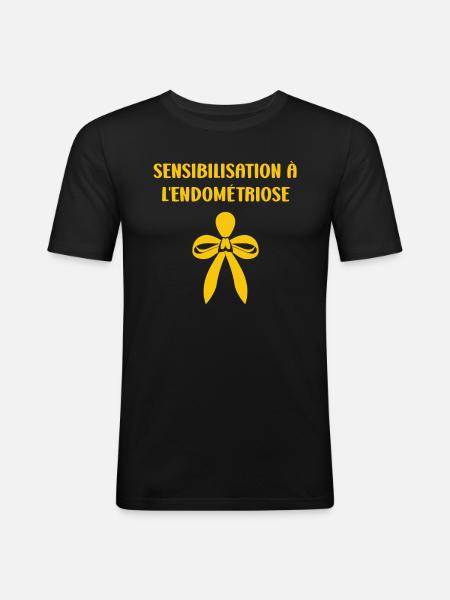 sensibilisation endométriose - T-shirt près du corps Homme - noir