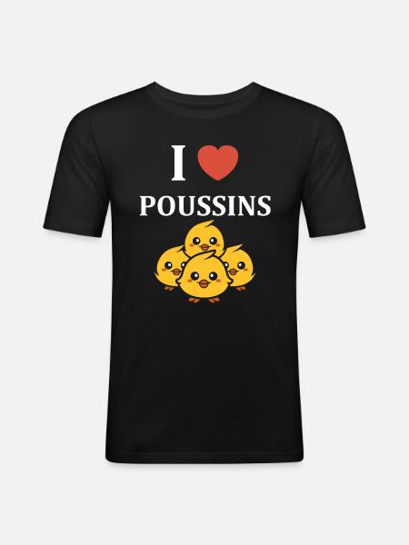 Humour bébé poussin - T-shirt près du corps Homme - noir