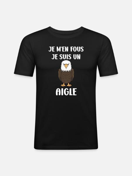 Citation humour Oiseau aigle - T-shirt près du corps Homme - noir