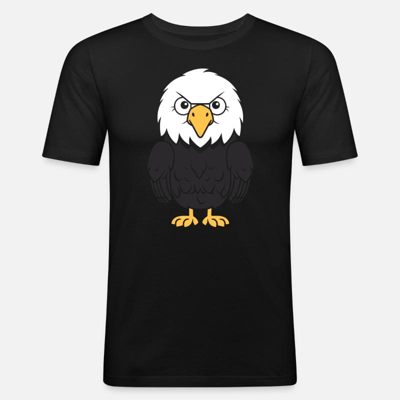 Adler-Vogel - Männer Slim Fit T-Shirt - Schwarz