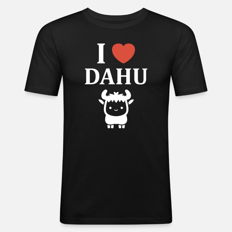 Dahu - Männer Slim Fit T-Shirt - Schwarz