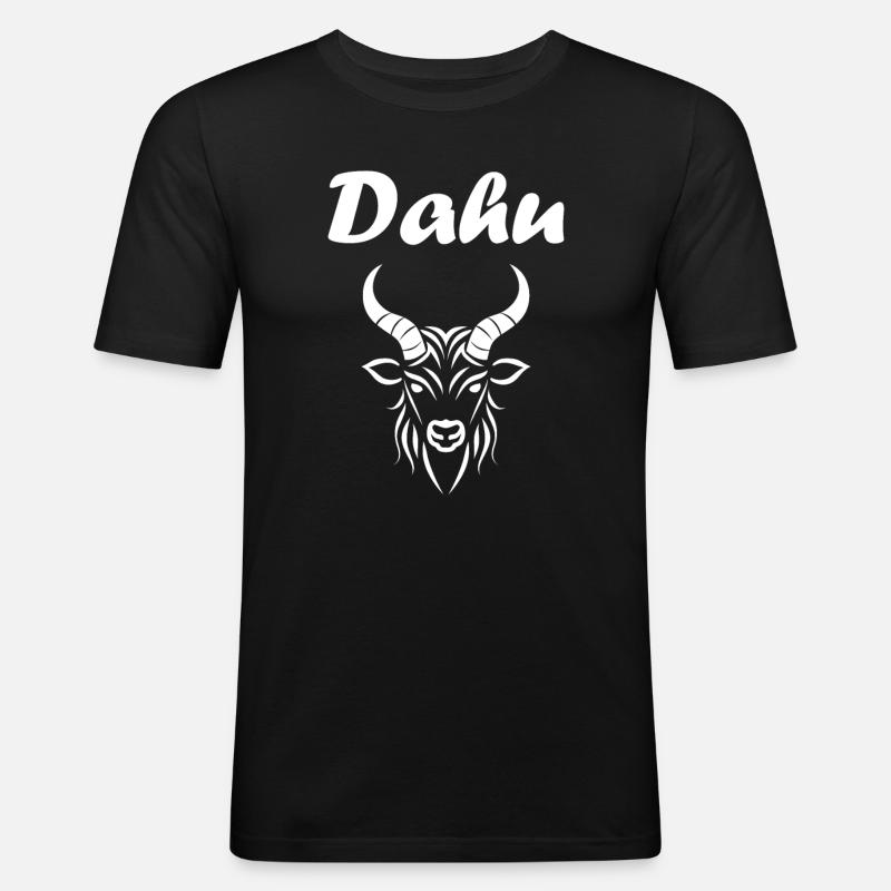 Dahu - Männer Slim Fit T-Shirt - Schwarz