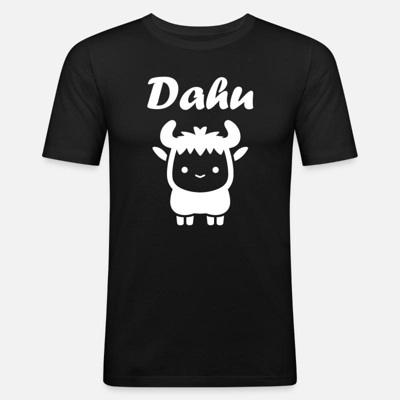 Dahu - Männer Slim Fit T-Shirt - Schwarz