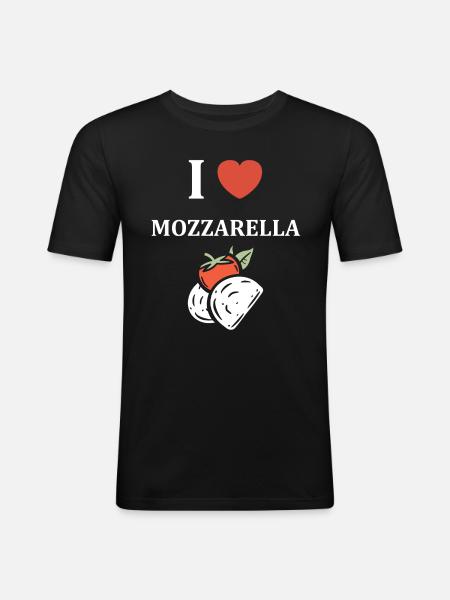 Humour mozzarella - T-shirt près du corps Homme - noir