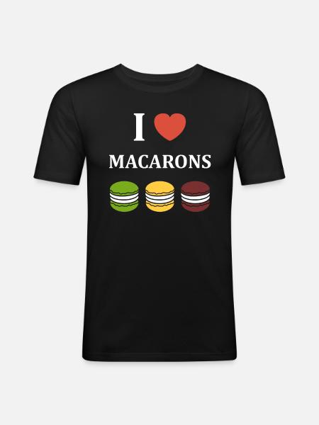 i love macaroons - Men's Slim Fit T-Shirt - black