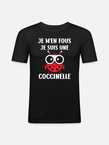 Citation Humour Petite coccinelle - T-shirt près du corps Homme - noir