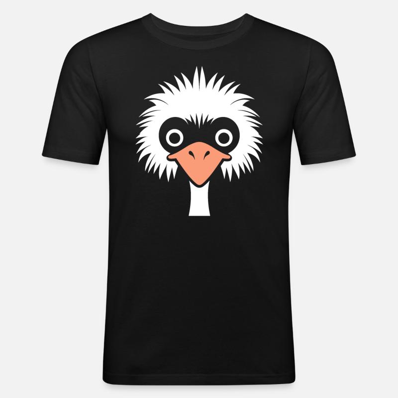 Strauß - Männer Slim Fit T-Shirt - Schwarz