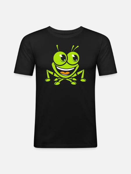 Sauterelle - T-shirt près du corps Homme - noir