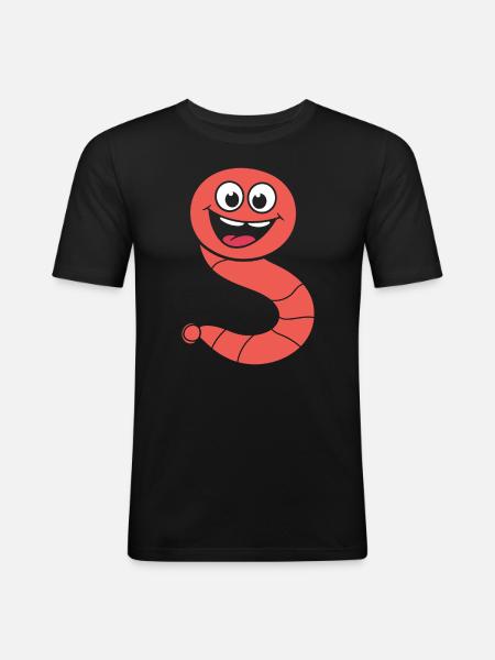 earthworms - Men's Slim Fit T-Shirt - black