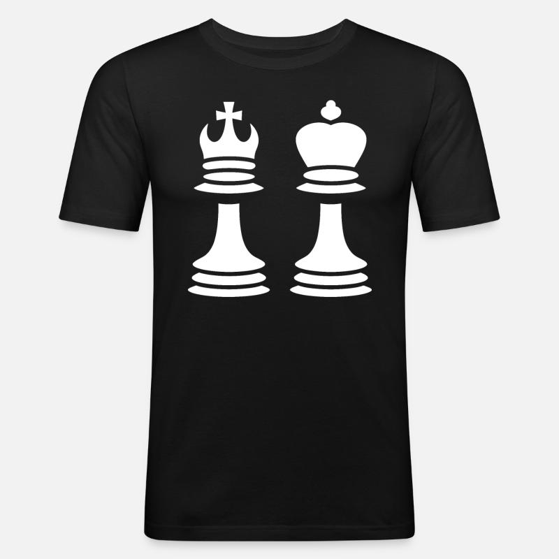 Schachspiele - Männer Slim Fit T-Shirt - Schwarz