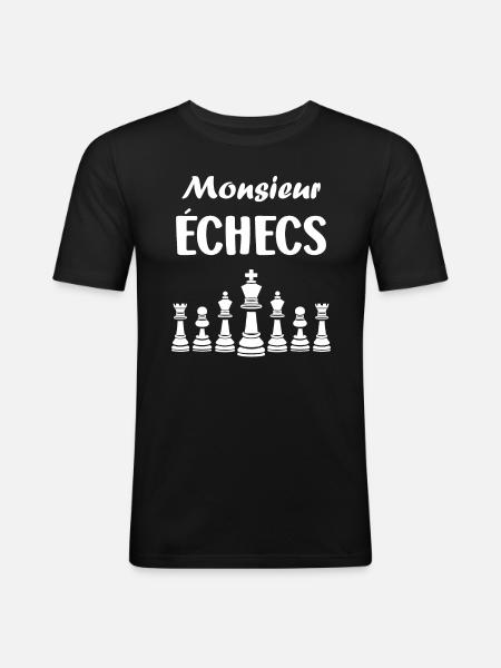 Humour échecs - T-shirt près du corps Homme - noir