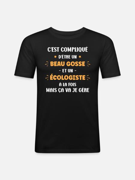 écologiste - T-shirt près du corps Homme - noir