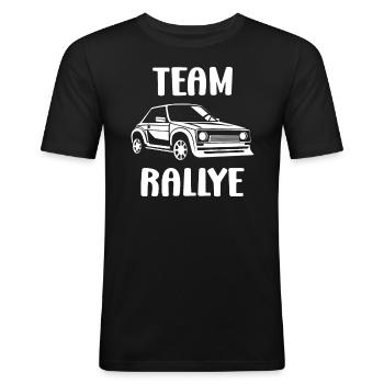 Humour pilote de rallye - T-shirt près du corps Homme - noir - Devant - Nik (191cm)