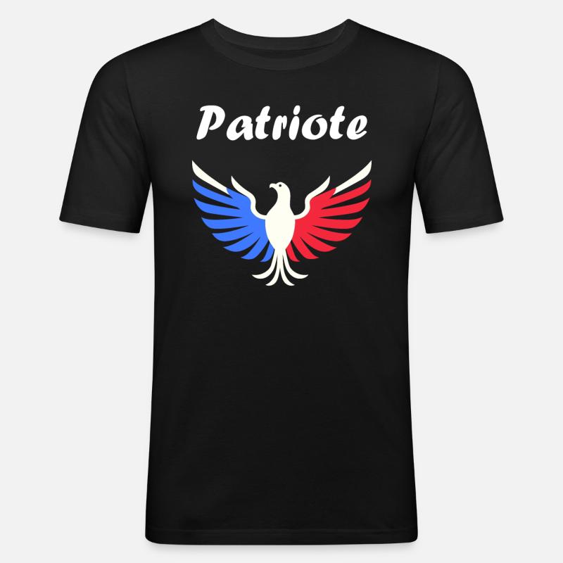 Emblema della Francia patriottica - Maglietta aderente da uomo - nero