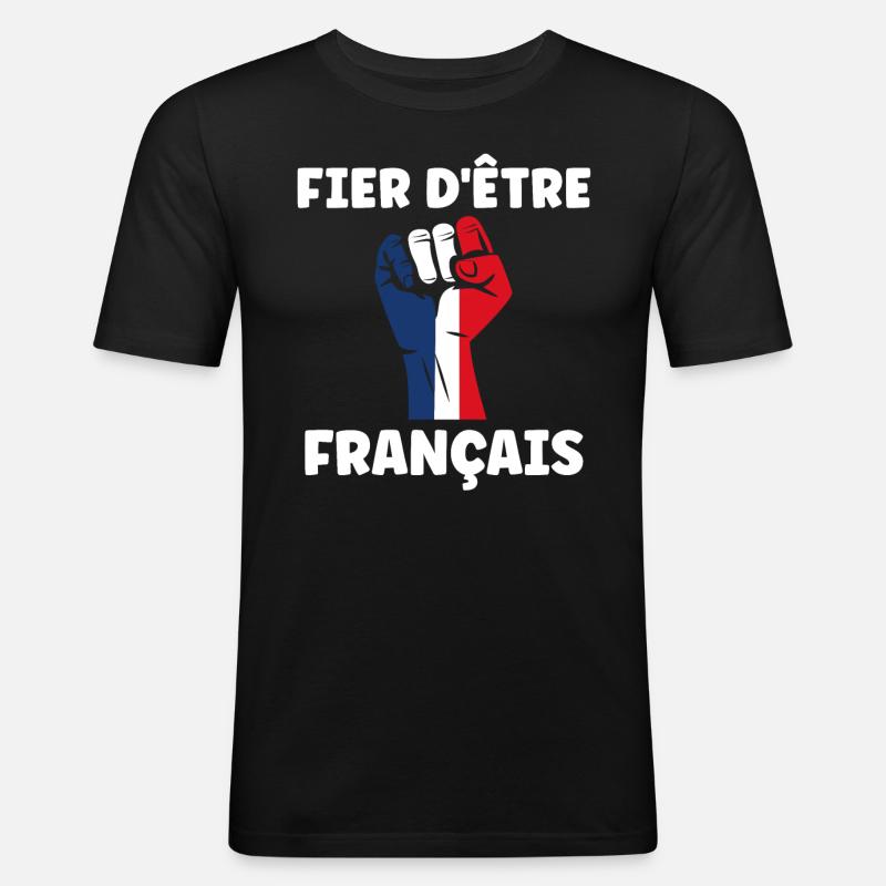 Ich bin Franzose - Männer Slim Fit T-Shirt - Schwarz