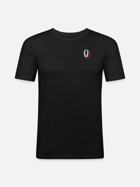 Patriotic France - Men's Slim Fit T-Shirt - black