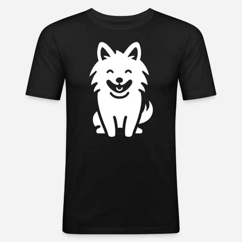 Wolf - Männer Slim Fit T-Shirt - Schwarz