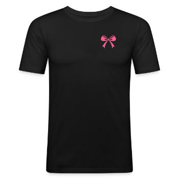 Aufklärung über Brustkrebs - Männer Slim Fit T-Shirt - Schwarz - Vorne - Nik (191cm)