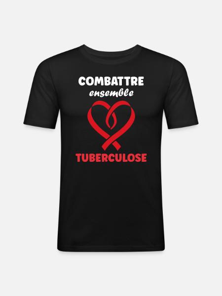 Sensibilisation à la tuberculose - T-shirt près du corps Homme - noir