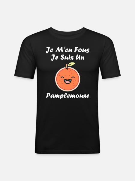 Humour Pamplemousse - T-shirt près du corps Homme - noir