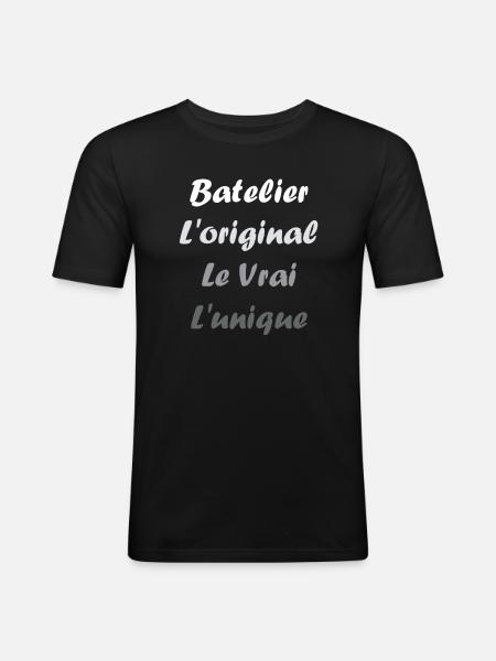 batelier - T-shirt près du corps Homme - noir