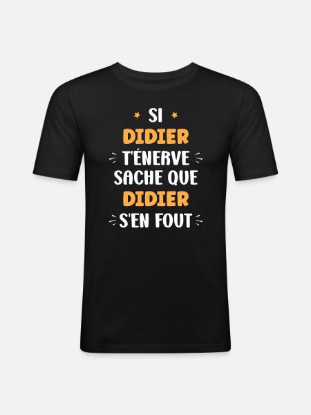 Didier - T-shirt près du corps Homme - noir
