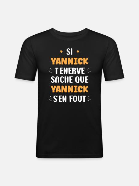 Yannick - T-shirt près du corps Homme - noir